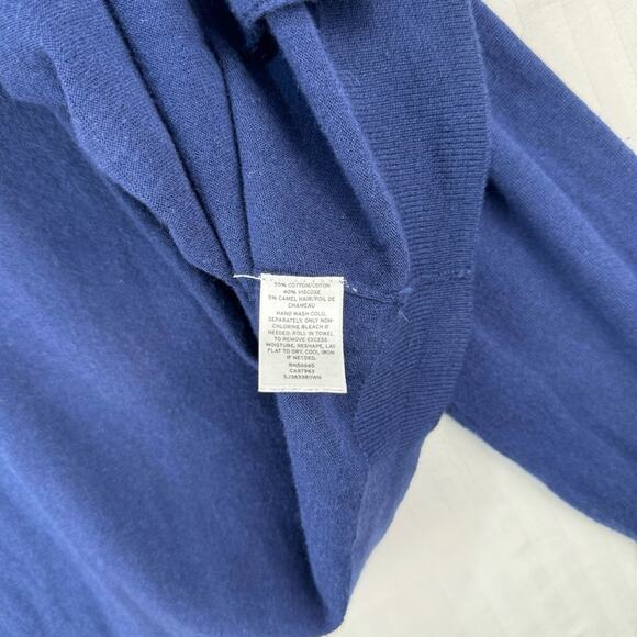 Sejour Royal Blue Open Cardigan Knit Sweater Size 2X Classic Preppy Luxurious - Picture 3 of 11